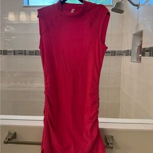Daily Practice Hot Pink Sleeveless  Dress With Open Back Size M
